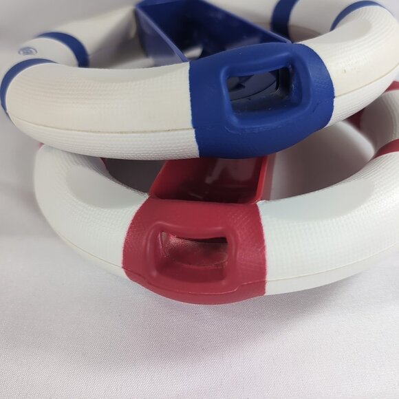 Nintendo Wii NERF 2008 2 Set Racing Wheel Controller Attachment Red Blue White - Picture 12 of 16